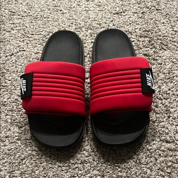 Like New, Only worn once Nike Black and Red Slide Sandals - Picture 2 of 6